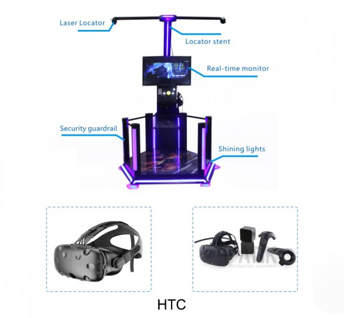 Amusement High End Coin vr treadmill with htc vive + htc vive equipment vr 3/5 player virtual