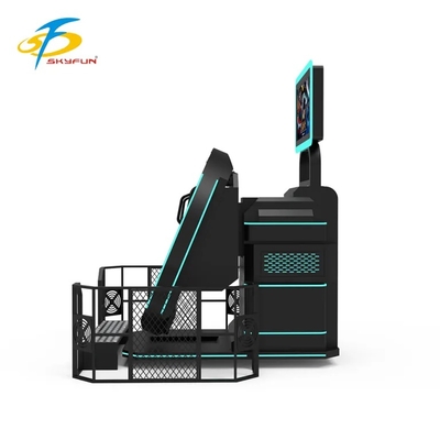 SKYFUN 360° Full-Rotation VR Motion Simulator Ride. ♪ كرسي الواقع الافتراضي الغامر مع منصة ديناميكية، محتوى ألعاب AR/VR، سماعة رأس 4K، تتبع الحركة، ردود فعل حاسة، ودعم للكثير من اللاعبين