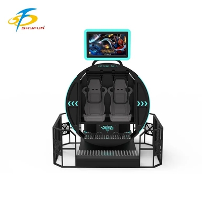 SKYFUN 360° Full-Rotation VR Motion Simulator Ride. ♪ كرسي الواقع الافتراضي الغامر مع منصة ديناميكية، محتوى ألعاب AR/VR، سماعة رأس 4K، تتبع الحركة، ردود فعل حاسة، ودعم للكثير من اللاعبين