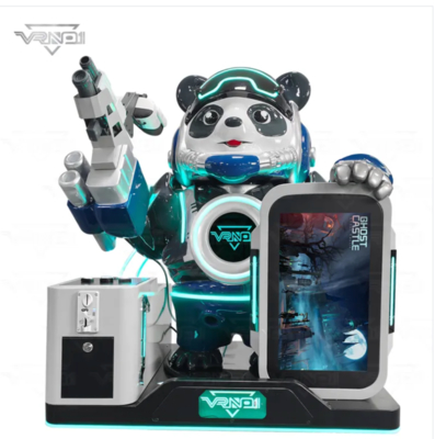 VR Panda Soldier   أحدث أجهزة تصوير VR تفاعلية مع 7 ألعاب ، جهاز توزيع الألعاب ، دعم متعدد المدفوعات وتصميم Panda القابل للتخصيص للألعاب الرقمية