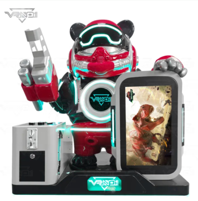 VR Panda Soldier   أحدث أجهزة تصوير VR تفاعلية مع 7 ألعاب ، جهاز توزيع الألعاب ، دعم متعدد المدفوعات وتصميم Panda القابل للتخصيص للألعاب الرقمية