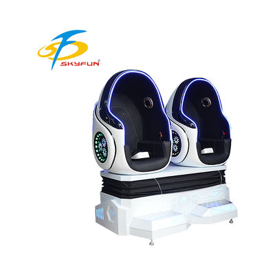 9D VR سينما البيض بمقعدين مزدوجين - كرسي حركة VR غامر مع أكثر من 100 فيلم و 15 لعبة، مقاعد ديناميكية، تأثيرات الهواء والاهتزازات لأروقة الألعاب