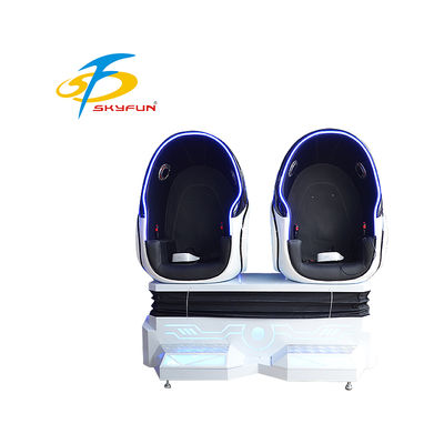 9D VR سينما البيض بمقعدين مزدوجين - كرسي حركة VR غامر مع أكثر من 100 فيلم و 15 لعبة، مقاعد ديناميكية، تأثيرات الهواء والاهتزازات لأروقة الألعاب