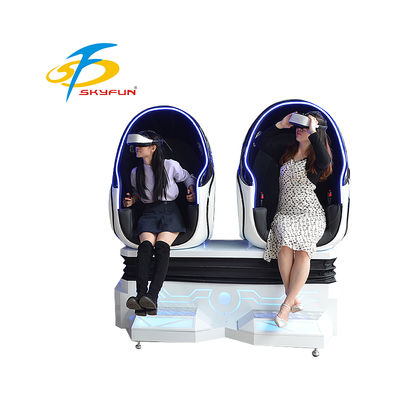 9D VR سينما البيض بمقعدين مزدوجين - كرسي حركة VR غامر مع أكثر من 100 فيلم و 15 لعبة، مقاعد ديناميكية، تأثيرات الهواء والاهتزازات لأروقة الألعاب