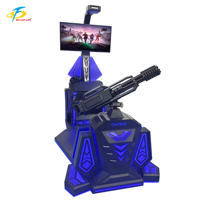 9D VR محاكي إطلاق النار Gatling - لعبة بندقية HTC Vive VR مع شاشة LCD مقاس 42 بوصة، 5 ألعاب مثيرة
