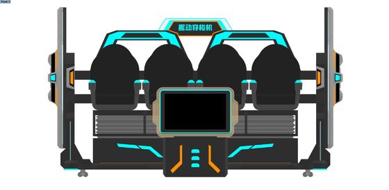 سينما المرح 4 مقعد VR سينما محاكي. MULTIPLAYER 9D VR Motion Ride مع شاشة كبيرة الأمامية، تصميم التقاطع، نظارات DPVR وآثار خاصة ديناميكية