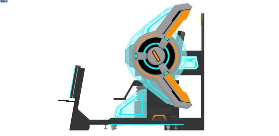 سينما المرح 4 مقعد VR سينما محاكي. MULTIPLAYER 9D VR Motion Ride مع شاشة كبيرة الأمامية، تصميم التقاطع، نظارات DPVR وآثار خاصة ديناميكية