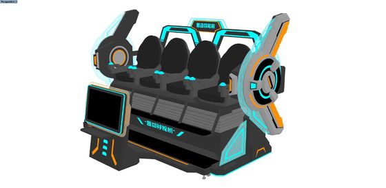 سينما المرح 4 مقعد VR سينما محاكي. MULTIPLAYER 9D VR Motion Ride مع شاشة كبيرة الأمامية، تصميم التقاطع، نظارات DPVR وآثار خاصة ديناميكية