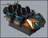 محاكي سينما الواقع الافتراضي (VR) بستة مقاعد من نوع Fun Chariot | لعبة حركة 9D متعددة اللاعبين مع هيكل ذراع تدوير، أضواء LED مزدوجة الألوان، أكثر من 20 لعبة حصرية ونظارات DPVR - الشركة المصنعة SKYFUN