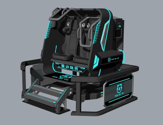 محاكي الواقع الافتراضي (VR) ذو المقعدين بنجمة دوارة ممتعة | دوران لانهائي 360 درجة، تصميم مدمج، 20 لعبة بتأثيرات خاصة، نظارات DPVR E3S وشاشة 32 بوصة - الشركة المصنعة SKYFUN