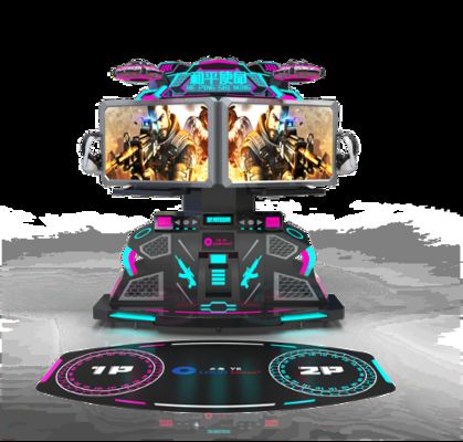 VR Peace Mission منصة تفاعلية مزدوجة المرحلة. معارك VR مترابطة، أكثر من 100 لعبة، سماعة VR عالية الدقة، صوت محيطي، شاشة 42 بوصة