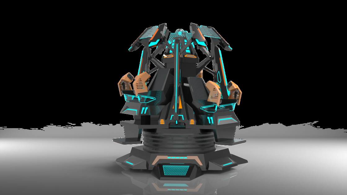 محاكي سينما الواقع الافتراضي ثلاثي المقاعد Fun Star Tower | تصميم حركة 9-DOF حصري، شاشة عرض 360 درجة، مؤثرات خاصة متعددة، نظارات DPVR و لعبة غامرة لـ 3 لاعبين – مصنع SKYFUN