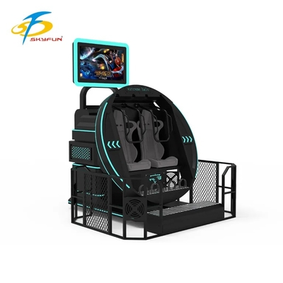 SKYFUN 360° Full-Rotation VR Motion Simulator Ride. ♪ كرسي الواقع الافتراضي الغامر مع منصة ديناميكية، محتوى ألعاب AR/VR، سماعة رأس 4K، تتبع الحركة، ردود فعل حاسة، ودعم للكثير من اللاعبين