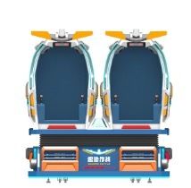 قتال الواقع الافتراضي و رحلة طيران ممتعة - سينما الواقع الافتراضي بمقعدين مع مقاعد حركة ديناميكية، 50+ فيلم واقع افتراضي، مؤثرات خاصة واقعية وألياف زجاجية متينة للترفيه الغامر