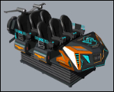 محاكي سينما الواقع الافتراضي (VR) بستة مقاعد من نوع Fun Chariot | لعبة حركة 9D متعددة اللاعبين مع هيكل ذراع تدوير، أضواء LED مزدوجة الألوان، أكثر من 20 لعبة حصرية ونظارات DPVR - الشركة المصنعة SKYFUN